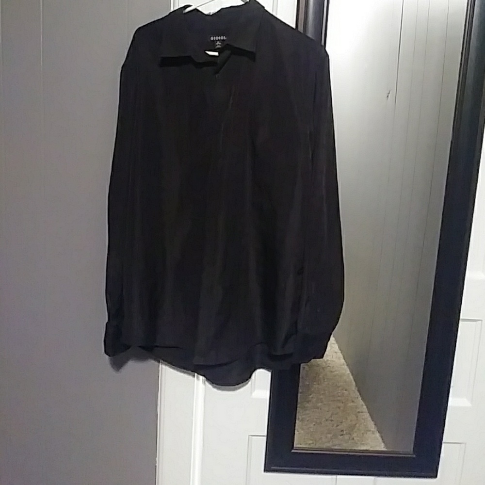 Black long sleeve button down dress shirt